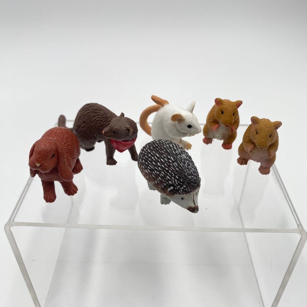 Safari Ltd‎ Pets Hedgehog Bunny Mouse Hamster Figures Set 6 ToyS